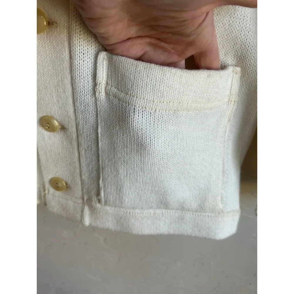 Vintage‎ 50s 60s Lamb Knit Varsity Letterman Cardigan Sweater S White H Patch